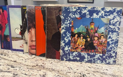 THE ROLLING STONES 7X VINYL LP LOT - STICKY FINGERS SATANIC TATTOO LOVE YOU LIVE