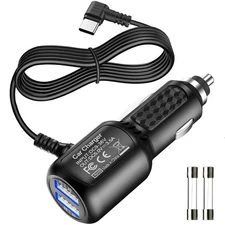 Type C USB Power Cord Dual Port 11.5ft Car Dashcam Camera Charger Cable Vehicle