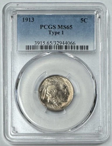 1913 Buffalo Nickel Type-1 PCGS MS 65 GEM BU First Year of Issue