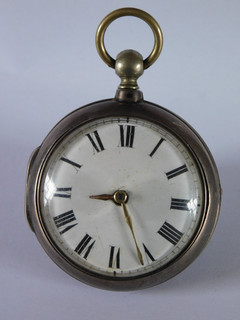 c1812 ANTIQUE SOLID SILVER PAIR CASE FUSEE POCKET WATCH J.HUDSON of LONDON
