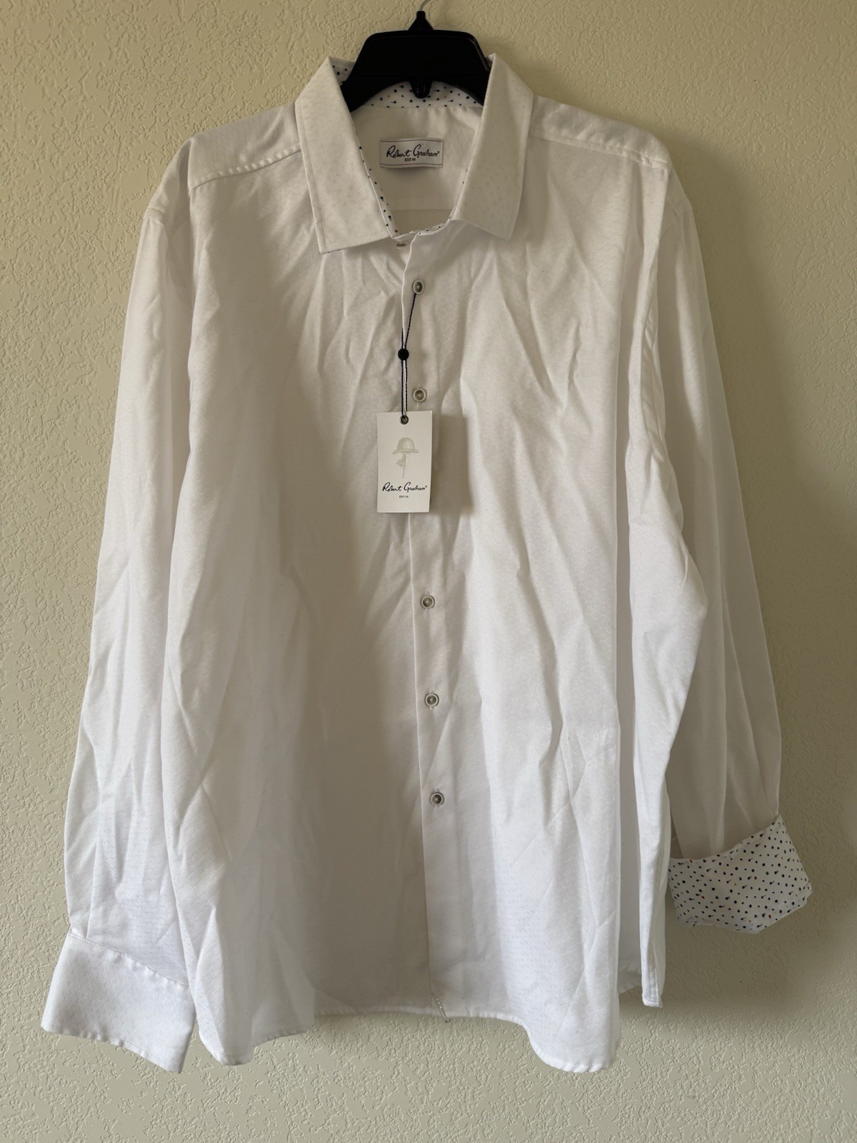 Robert Graham White Casual Button Down Shirt, Steven,  Men's 4XL Classic Fit NWT
