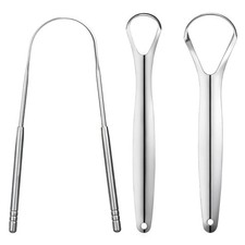 3 PCS Tongue Scraper, Stainless Steel Tongue Scrapers for Adults