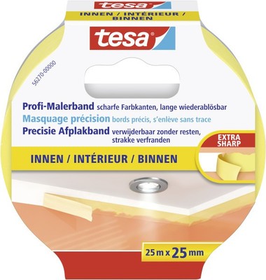 Tesa Malerkreppband Precision Indoor 25 m x 25 mm Kreppband Maler streichen