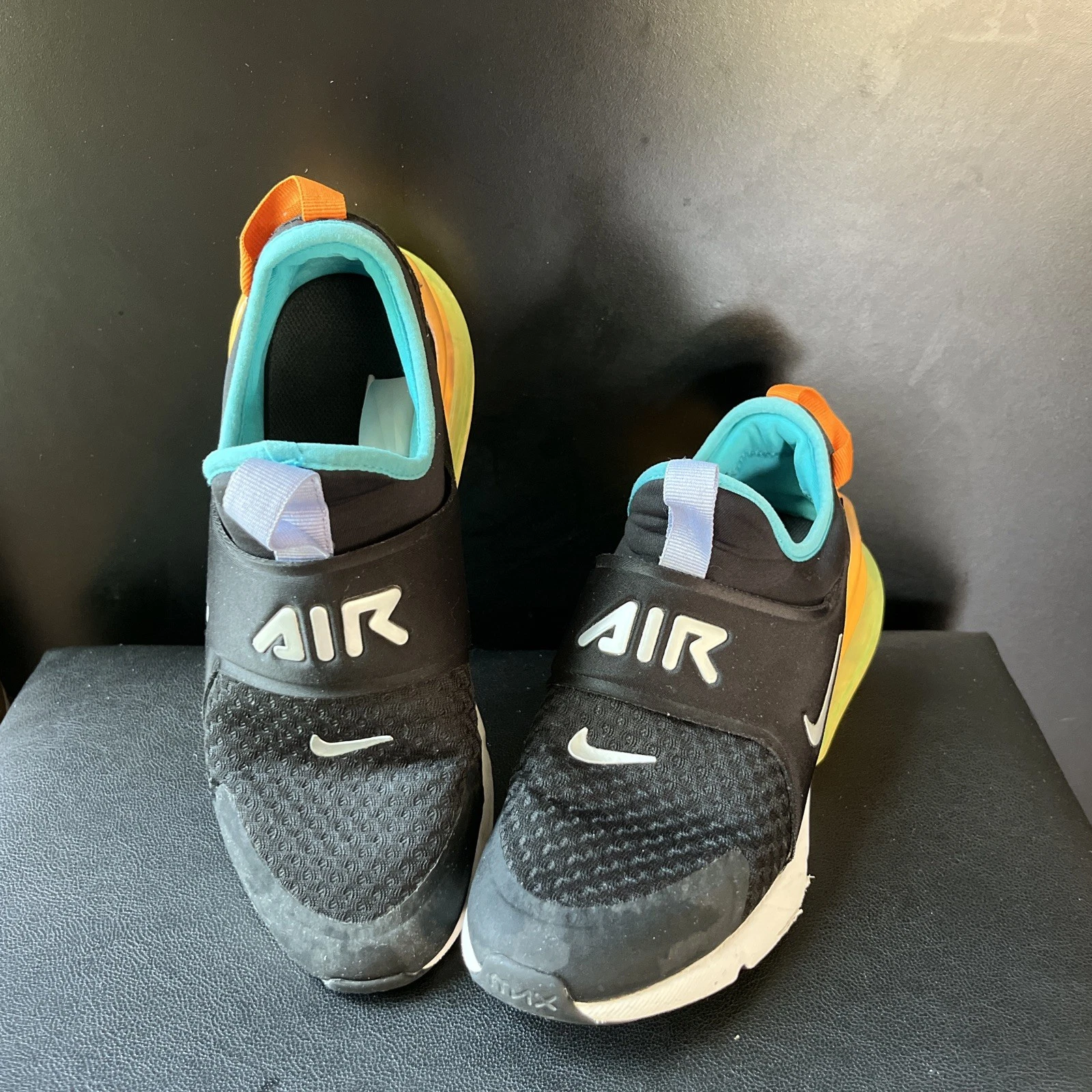 Nike Air Max 270 Extreme Sneakers Basse Nero Arancione Teal 5 Youth