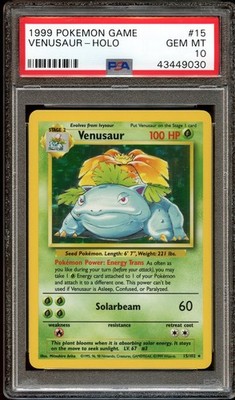 PSA 10 GEM MINT Venusaur 15/102 HOLO RARE Base Set Pokemon Card | eBay