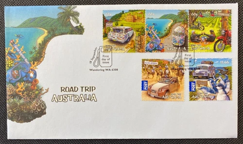 2012 Road Trip Australia Gummed Stamps FDC First Day Cover Wandering WA Postmark