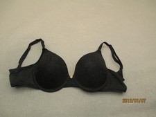 34B Natori Black Lined Underwired Back Closure Opaque TShirt Demi Bra 11i