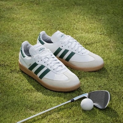 adidas gazelle silver green womens adidas Golf Originals Samba Spikeless Golf Shoes White/Green main image 0