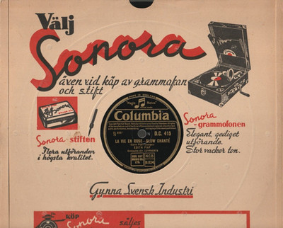   10'' 1947 Edith Piaf LA VIE EN ROSE Un refrain courait Columbia UK D C 415 EX  