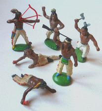 6 alte DDR Gummi INDIANER COWBOY Krieger Gummi Blechschmidt Lisanto Greiner Hopf