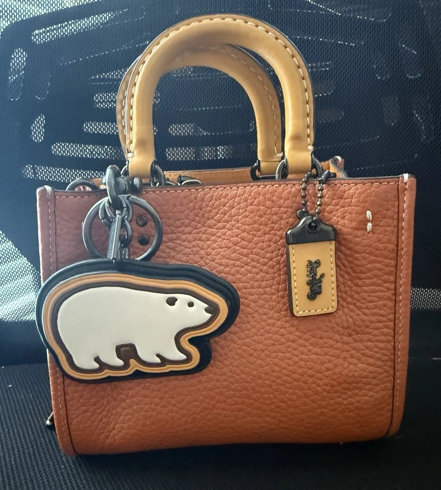 COACH Rogue 17 Leather C5472 Brown Camel Orange 2way Tote Shoulder Bag - Image 3 of 4