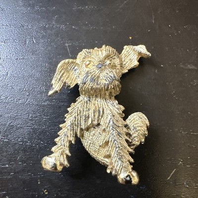 Vintage * Gold Tone * Puppy Pin * Brooch * Dog *