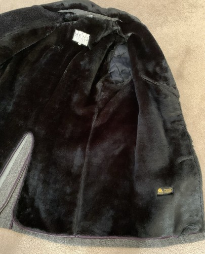 Vintage Sears The Mens Store Faux Fur Collar & Lining Dress Coat Size 44 RARE - Picture 10 of 10