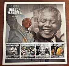 Uganda 2013 - President Nelson Mandela - Sheet of 4 stamps - MNH