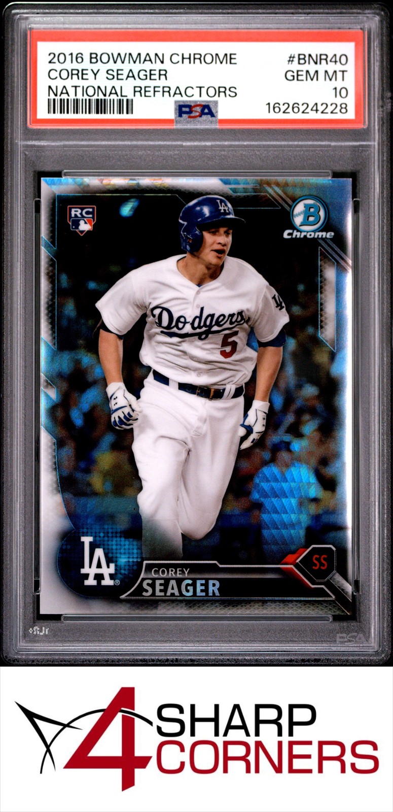 2016 BOWMAN CHROME NATIONAL REFRACTOR #BNR40 COREY SEAGER RC PSA 10