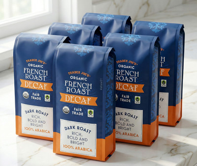 2 Packs Trader Joe s French Roast Decaf Fair Trade Dark Roast 100%  Arabica