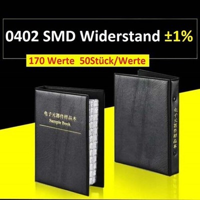 0402 SMD Widerstand Musterbuch ±1% Komponente Sortiment Bausatz/Kits 170 Werte