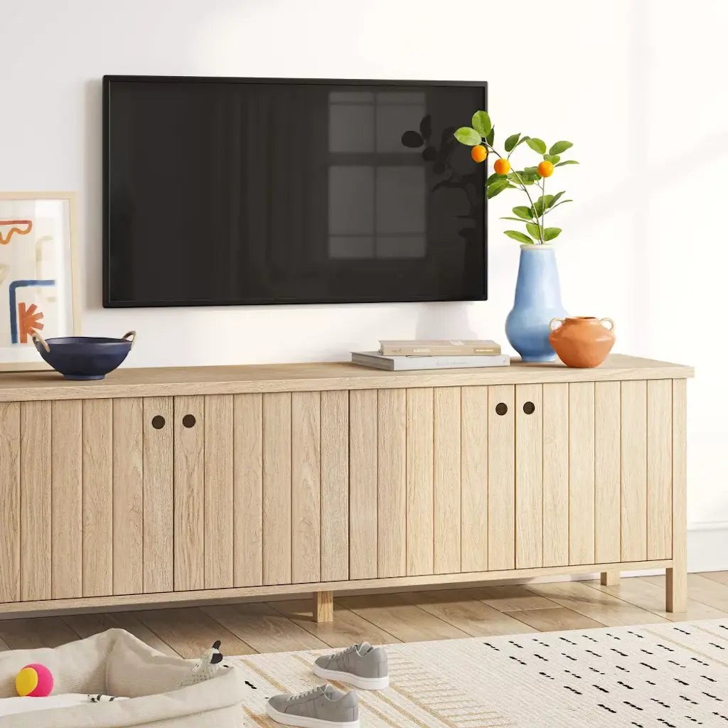 Livingstone Planked TV Stand for TVs up to 69" Natural - Thr