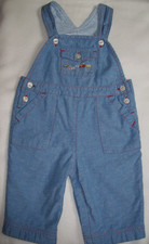 Baby Gap 6-9 M: Vintage Farm-Embroidered Lined BIB OVERALLS: 100 Cotton: 2006