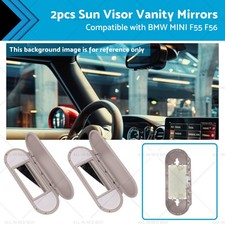 2x Gray Sun Visor Vanity Mirror Cover Suitable for Mini Cooper F55 F56 F60 15-22