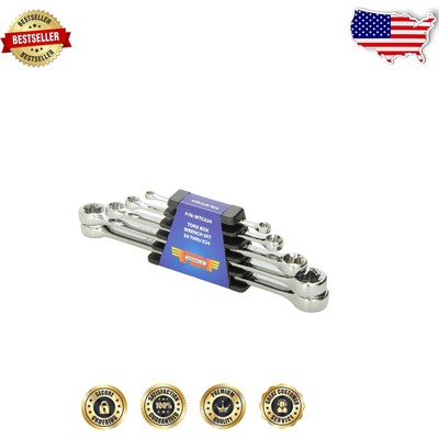 Versatile 5-Piece Torx Box Wrench Set with Polished Chrome - Lightweight Design