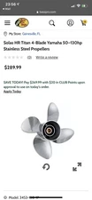 Solas Propeller, 15 Splines 17 Pitch
