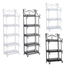 3/5 Tier Metal Storage Shelf Plant Pot Stand Display Rack Bathroom Shelving Unit
