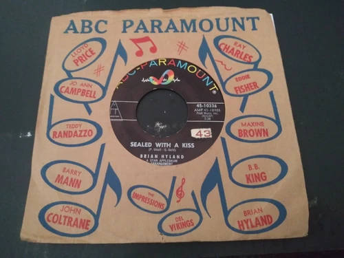 Brian Hyland Sealed With A Kiss / Summer Job VG+ 45RPM ABC-Paramount Record 1962
