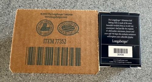 Longaberger 2002 mini 8x8 baking dish & wrought iron stand *sealed* - Picture 2 of 3
