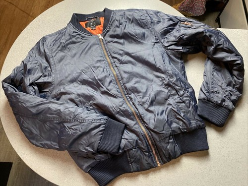 bomber jacket with orange inside