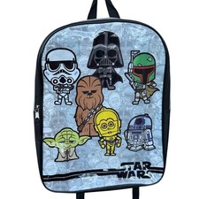 Star Wars Cartoon Characters Gray School Kids Backpack NWT 15