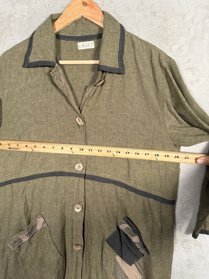 Maxi Vestido Vintage Hecho en EE. UU. Bodil Para Mujer Talla L/XL Verde Foto 4 de 4