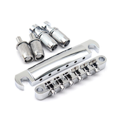 1 Set 6 String Guitar Tune-O-Matic Bridge Tailpiece for Les Paul Guitar Chrome