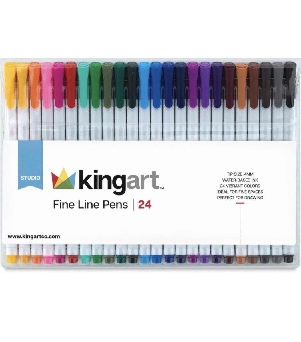 Kingart® Studio Fine Line Color Water Based Ink Pens 24 Multicolor