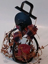 Black Wrought Iron Snowman Tea Light Votive Candle Holder CANDLE NOT INCLUDED 