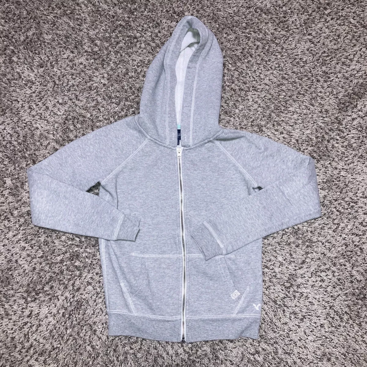 Full zip sweatshirt no hood womens 2025