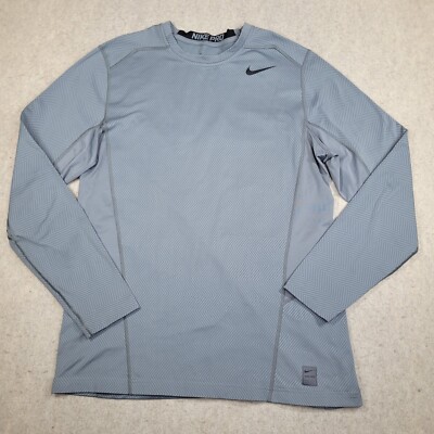 Nike Pro Dri Fit Fitted Shirt Mens XL Long Sleeve Crew Neck Performance Running