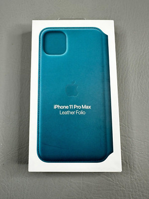 Genuine Apple Leather Folio Case for iPhone 11 Pro Max Peacock Green New