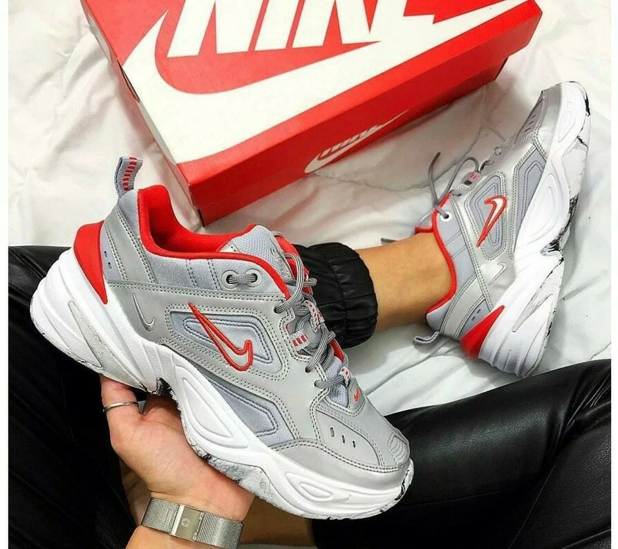 Manifest krabbe montering Nike M2K Tekno Metallic Silver Orange BQ3378 001 Marbled Sole Women rshoes  | eBay