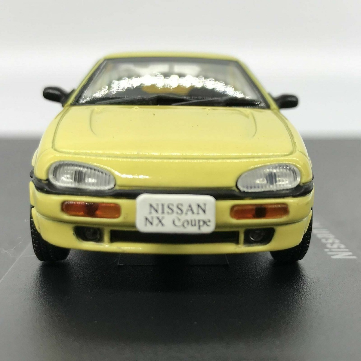 Mini Car Nissan NX Coupe 1990 Yellow 1/43 Scale Box Display