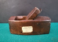 Antique 1800s G.A. Collier Coffin Shape Wood Plane,  6" Long -RARE FIND
