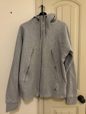Nike Air Jordan Tech Fleece Hoodie Zip Up Size XL Light Gray Preowned | eBay