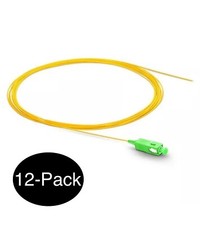 Lot of 12, 2M Simplex SC/APC 9/125 Single-mode Fiber Optic Pigtail - 0.9mm 12pc