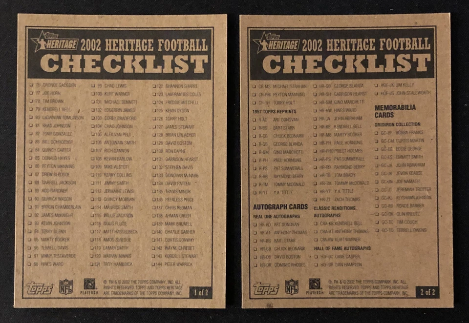 2002 Topps Heritage Football Cards Singles You Pick - Image 4 of 4