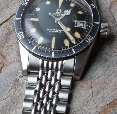 15 venduto TITUS Perline Braccialetto di riso 20mm per Calypsomatic VINTAGE  Divers Orologio | eBay