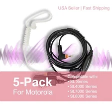 5x Acoustic (2-Wire) PTT Earpiece for Motorola Radios SL1K SL7550 SL7580e