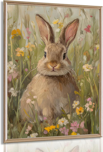 Fun Easter Bunny Wall Art Wildflower Bunny Wall Decor Pictures Nursery Animal Pa