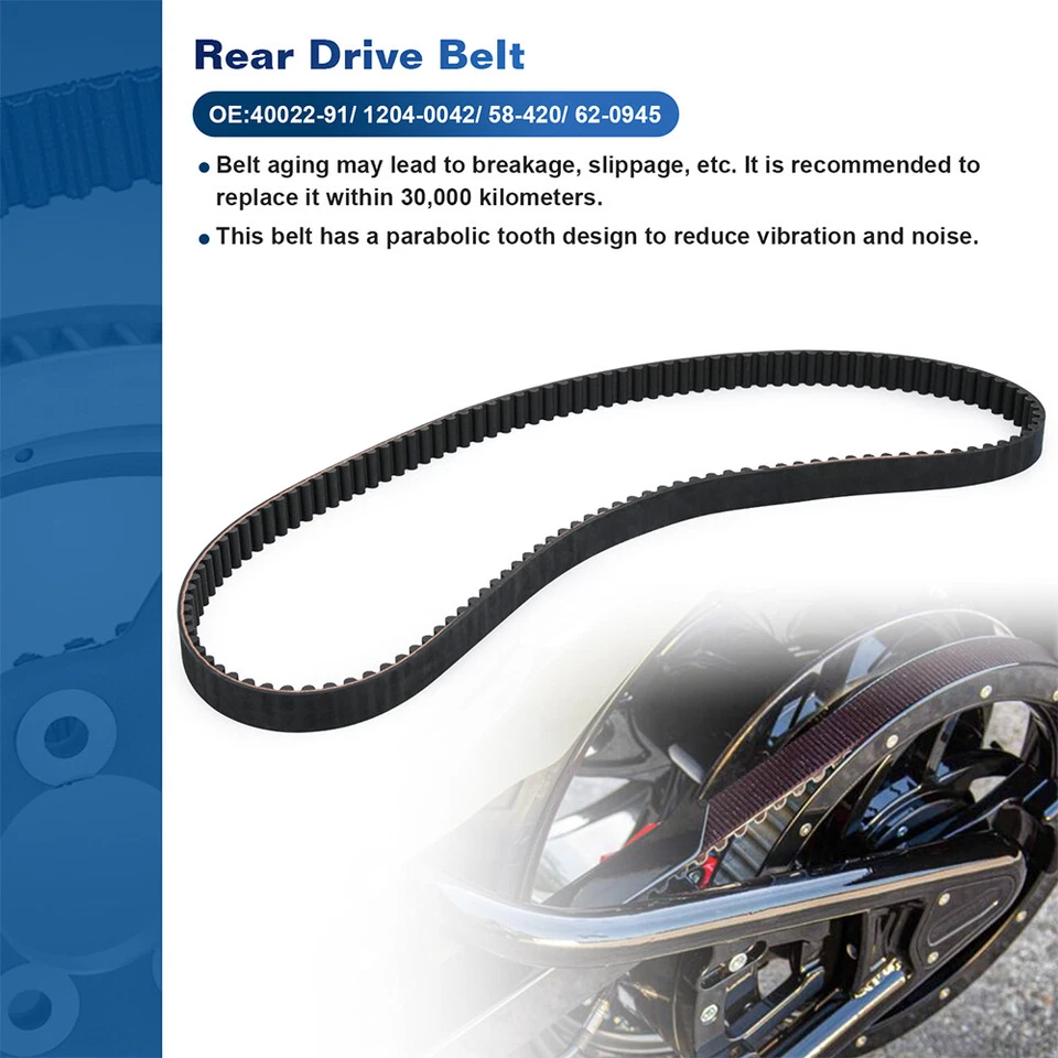 Correa de transmisión trasera Gates polichain 128T para 91-03 Harley Sportster 40022-91 58-420 Foto 4 de 4