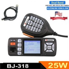 BAOJIE BJ-318 Mini Mobile Radio 25W 136-174 400-490Mhz Car Radio with USB Cable