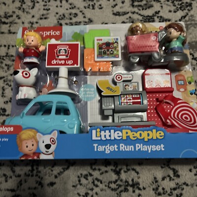 Fisher Price Little People Target Run Drive Up Playset_Car_Dog_3 Figures & More!